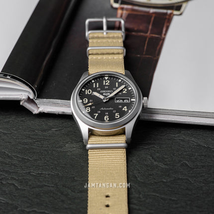 Seiko 5 Sports SRPG35K1 Automatic Black Dial Beige Nylon Strap