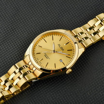 Alba Prestige AS9S08X1 Men Gilt Dial Gold Stainless Steel Strap