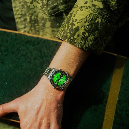 Seiko 5 Sports x HUF SRPM09K1 Green Dial Stainless Steel Strap Limited Edition