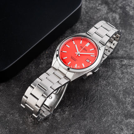 Alba Active AG8M39X1 Raspberry Gelato Series Orange Patterned Dial Stainless Steel Strap