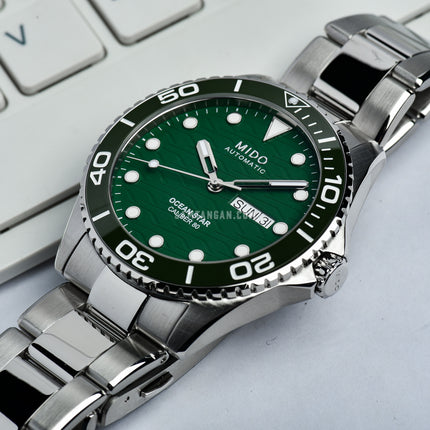 MIDO Ocean Star 200C M042.430.11.091.00 Men Automatic Green Dial Stainless Steel Strap