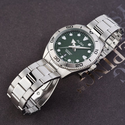Alba Active AS9T13X1 Men Green Patterned Dial Stainless Steel Strap