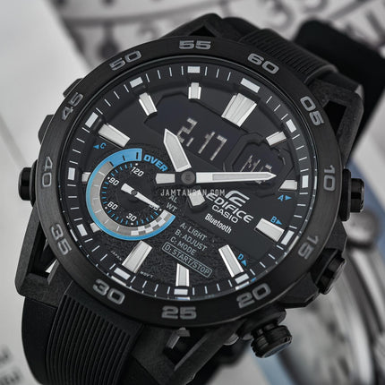 Casio Edifice ECB-40PB-1ADF Sospensione Men Black Dial Black Resin Band