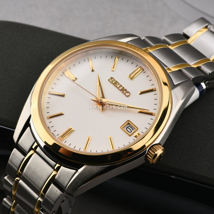 Seiko Classic SUR312P1 Discover More White Dial Dual Tone Stainless Steel Strap