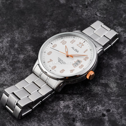 Alba AS9B21X1 Men Silver Dial Stainless Steel Strap