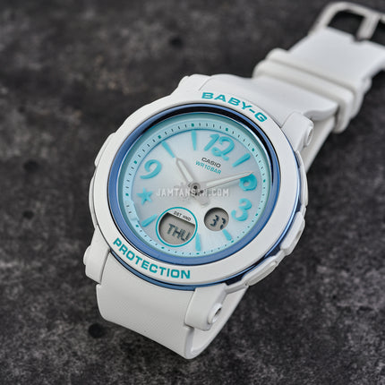 Casio Baby-G BGA-290US-2ADR Sea Elements Series Digital Analog Dial White Resin Band