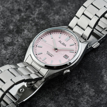 Alba Active AG8M43X1 Strawberry Gelato Series Pink Patterned Dial Stainless Steel Strap
