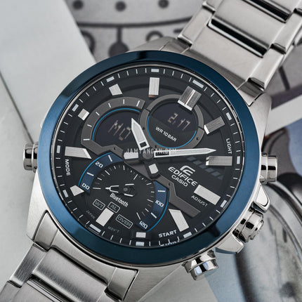 Casio Edifice ECB-30DB-1ADF Smartphone Link Model Digital Analog Dial Stainless Steel Band