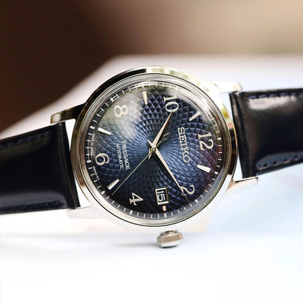 Seiko Presage SRPE43J1 Cocktail Old Clock Blue Dial Dark Blue Leather Strap