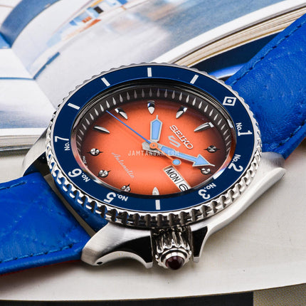 Seiko 5 Sports X Jojo Bizarre Adventure SBSA031 Guido Mista Leather Strap Limited Edition (JDM)