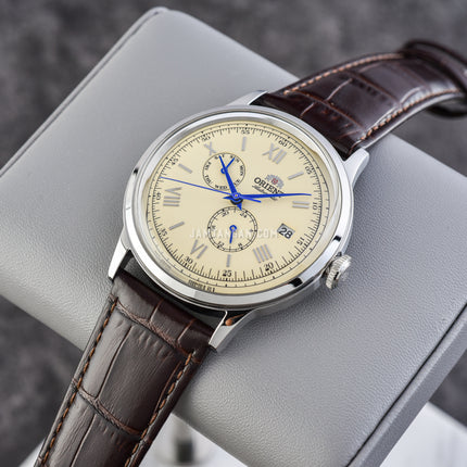 Orient Classic RA-AK0702Y Bambino Automatic Beige Dial Dark Brown Leather Strap