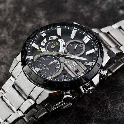 Casio Edifice EQS-940DB-1AVUDF Solar Powered Chronograph Black Dial Stainless Steel Band