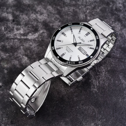 Alba Mechanical AL4599X1 Automatic Men Silver White Dial Stainless Steel Strap
