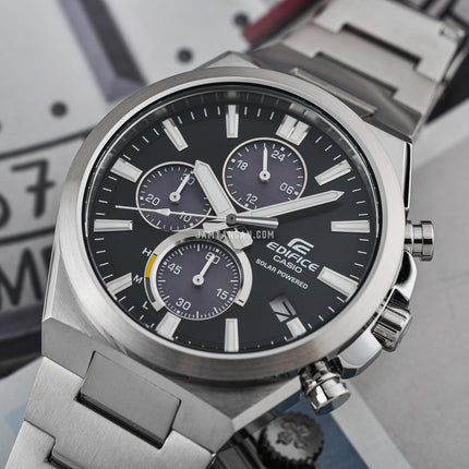 Casio Edifice EQS-950D-1AVUDF Solar Powered Chronograph Black Dial Stainless Steel Band