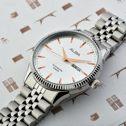 Alba Mechanical AL4241X1 Automatic Men Silver Dial Stainless Steel Strap