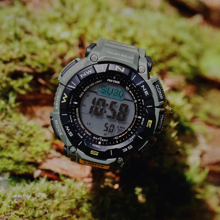 Casio Pro Trek PRG-340-3DR Tough Solar Digital Dial Dark Green Resin Band