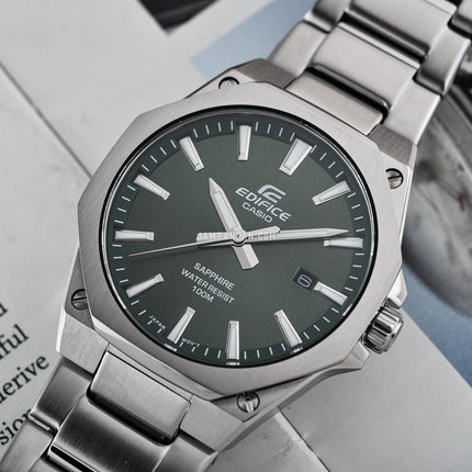 Casio Edifice EFR-S108D-3AVUDF Slim Green Dial Stainless Steel Band