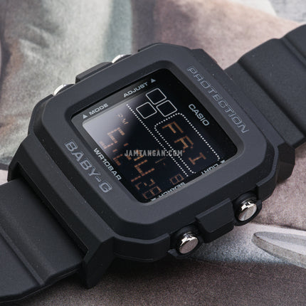 Casio Baby-G BGD-10-1DR Ladies Digital Dial Black Resin Band
