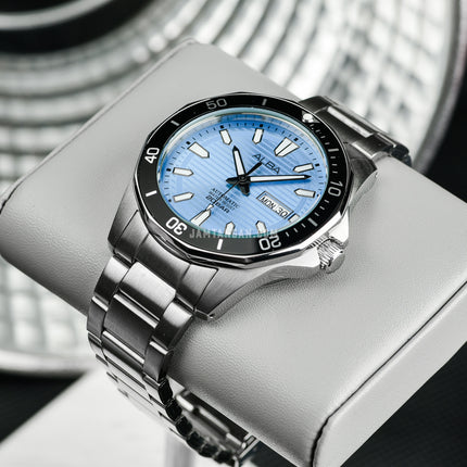 Alba Mechanical AL4459X1 Automatic Men Ice Blue Patterned Dial Stainless Steel Strap