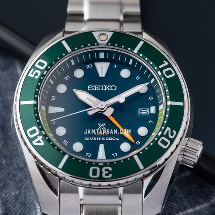 Seiko Prospex SFK003J1 Sumo Hulk GMT Solar Green Dial Stainless Steel Strap