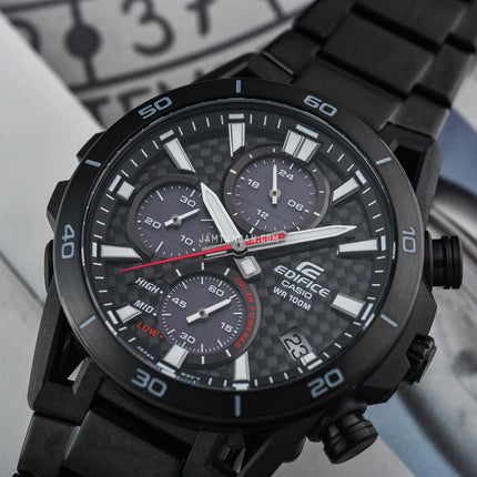 Casio Edifice EQS-960DC-1AVUDF Sospensione Black Carbon Fiber Dial Black Stainless Steel Band