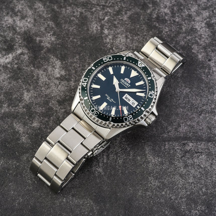Orient Sports RA-AA0004E Kamasu Automatic Divers Green Dial Stainless Steel Strap