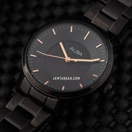 Alba Fashion AH8905X1 Ladies Black Dial Black Stainless Steel Strap