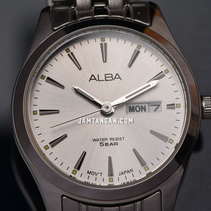 Alba AN8073X1_AJ6177X1 Couple Silver Dial Stainless Steel Strap