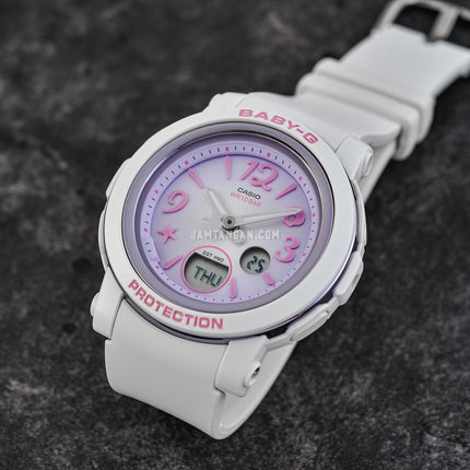 Casio Baby-G BGA-290US-6ADR Sea Elements Series Digital Analog Purple Dial White Resin Band