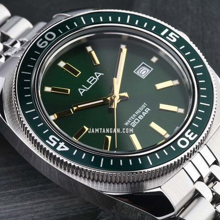 Alba Active AS9T77X1 Men Green Dial Stainless Steel Strap