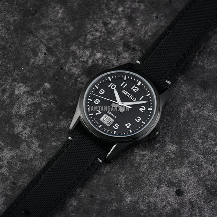 Seiko SUR571P1 Discover More Black Dial Black Nylon Strap