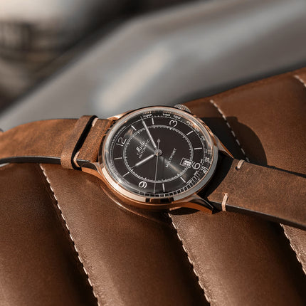 MIDO Multifort M040.407.36.060.00 Patrimony Automatic Black Dial Dark Brown Patina Leather Strap