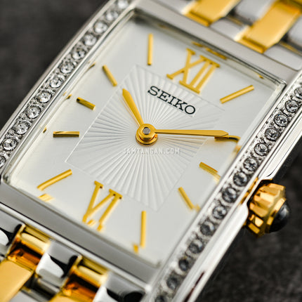 Seiko Ladies SWR093P1 Discover More White Dial Dual Tone Stainless Steel Strap