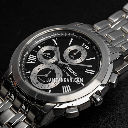 Seiko Chronograph SNAB79P1 Men Dual Tone Dial Stainless Steel Strap