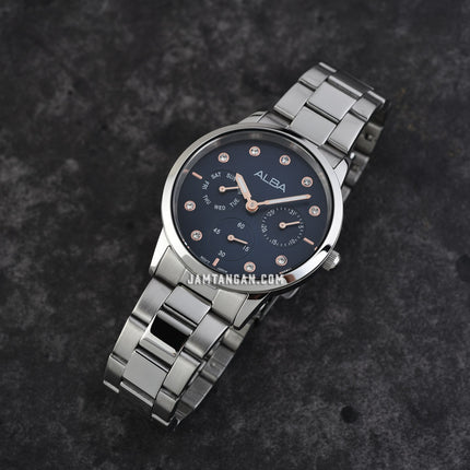 Alba AP6727X1 Ladies Multifunction Blue Dial Stainless Steel Strap