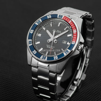 Alba Active AG8L89X1 Men Blue Patterned Dial Stainless Steel Strap