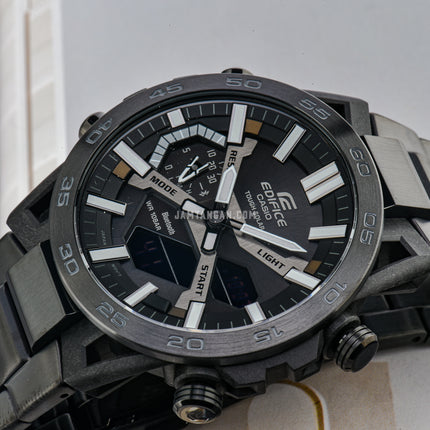 Casio Edifice ECB-2000DC-1BDF Men Sospensione Digital Analog Dial Gunmetal Stainless Steel Band