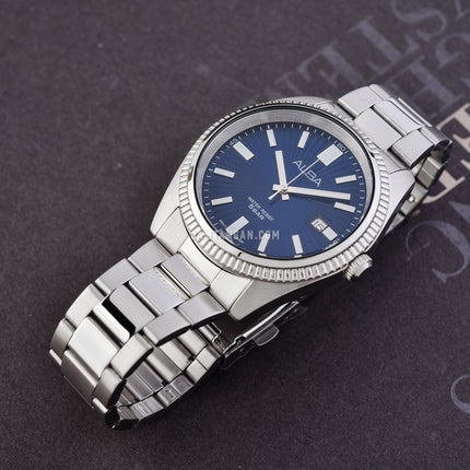 Alba Prestige AS9S69X1 Men Blue Patterned Dial Stainless Steel Strap
