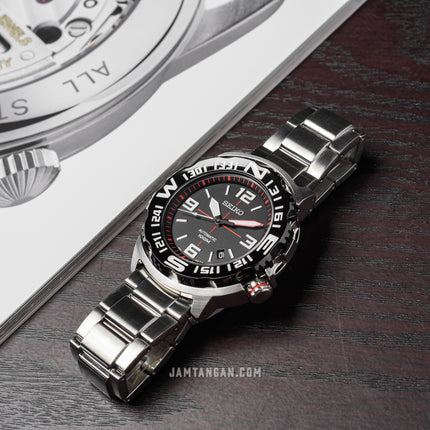 Seiko Automatic SRP445K1 Superior Black Dial Stainless Steel Strap