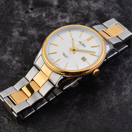 Alba Prestige AS9H54X1 Men Silver Dial Dual Tone Stainless Steel Strap
