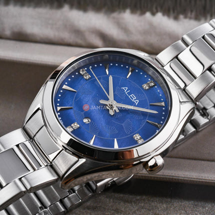 Alba Fashion AH7EK5X1 Ladies Blue MOP Dial Stainless Steel Strap