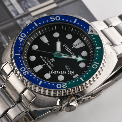 Seiko Prospex SRPJ35K1 Tropical Lagoon Special Edition Turtle Black Dial Stainless Steel Strap