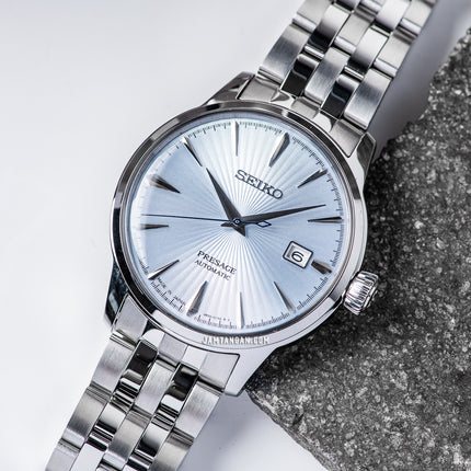 Seiko Presage SRPE19J1 Cocktail Time Skydiving Automatic Light Blue Dial Stainless Steel Strap