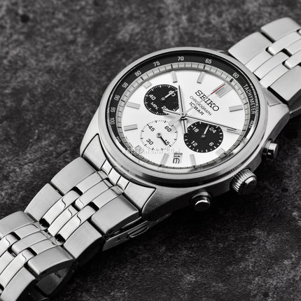 Seiko Chronograph SSB425P1 Essentials Panda Dual Tone Dial Stainless Steel Strap