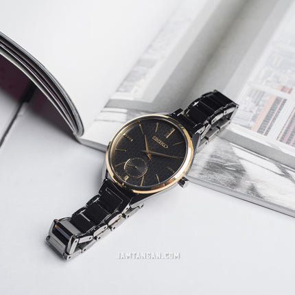 Seiko Ladies SRKZ49P1 Black Dial Black Stainless Steel Strap
