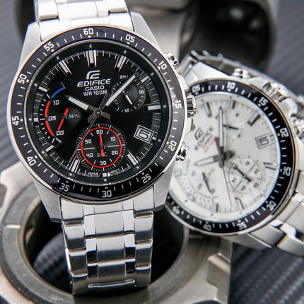 Casio Edifice EFV-540D-1AVUDF Chronograph Men Black Dial Stainless Steel Band