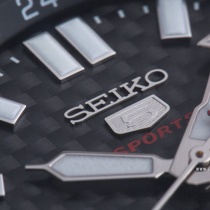 Seiko 5 Sports SRP723K1 Automatic Black Dial Black Leather Strap LIMITED EDITION