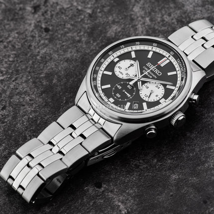 Seiko Chronograph SSB429P1 Reverse Panda Dual Tone Dial Stainless Steel Strap