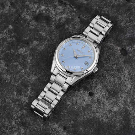 Seiko Ladies SUR581P1 Discover More Crystal Blue Dial Stainless Steel Strap