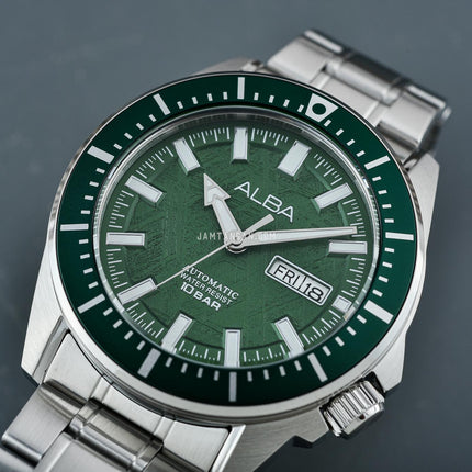 Alba Mechanical AL4713X1 Automatic Men Green Dial Stainless Steel Strap